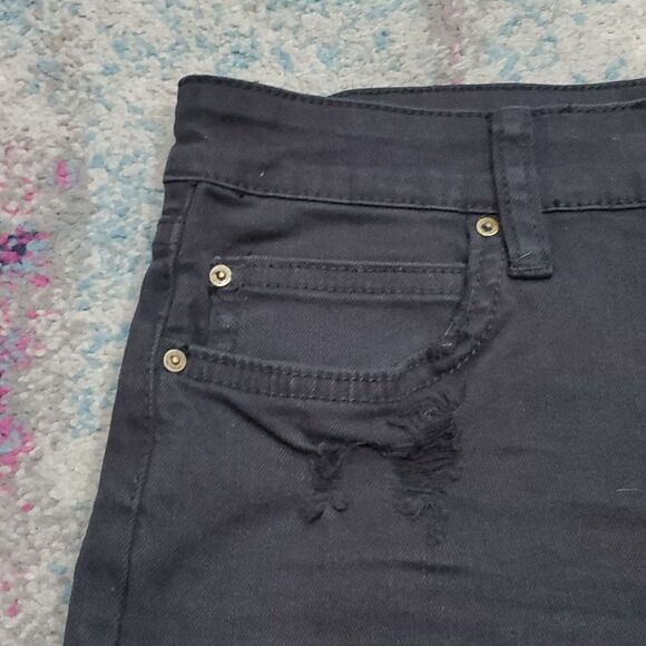 Billabong Lace up Denim Shorts in Charcoal Black Size 27 - Picture 3 of 14